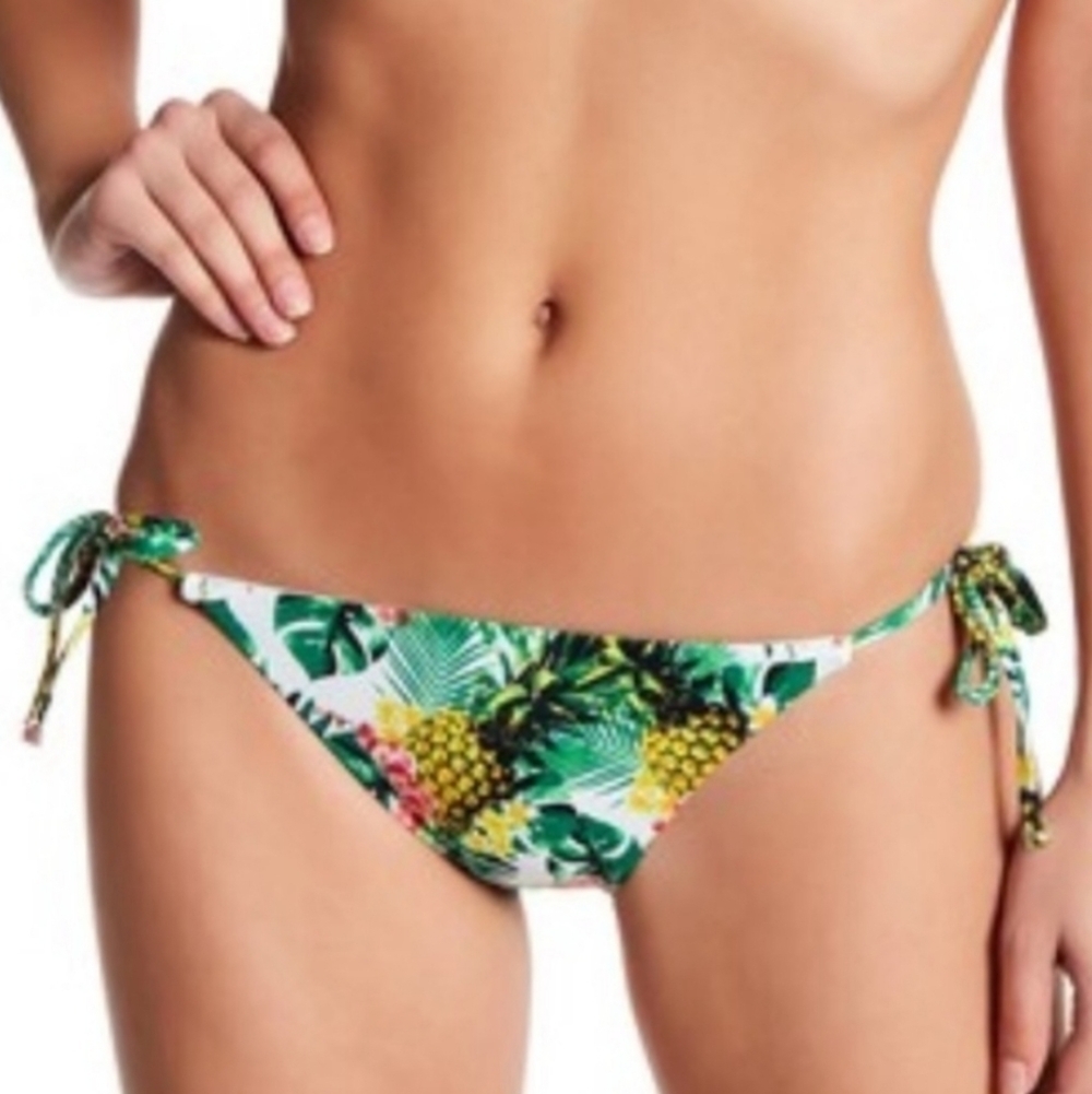 Sole East Cali Bikini Bottom Tropical Pineapple Yellow Green S - Picture 10 of 10
